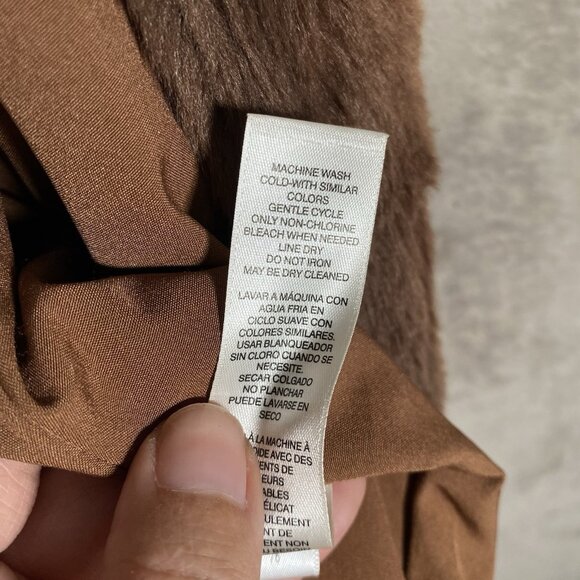 Chico's Faux Fur Vest Size 3 (XL) Brown Open Front Soft Winter Cabin Penny Lane - Picture 9 of 12